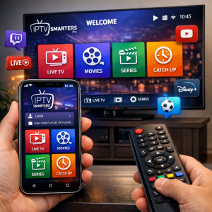 IPTV Smarters APK interface on smartphone