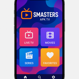 Smasters APK TV interface on a smartphone