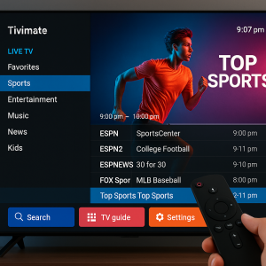 Tivimate APK interface on a smart TV