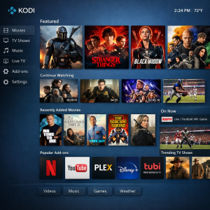 Best Kodi Builds interface showcasing streaming options