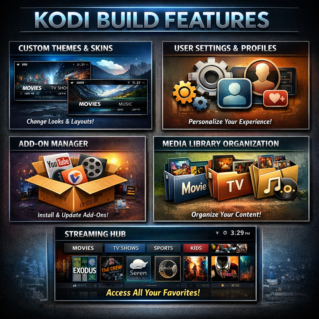 Features of Best Kodi Builds with customization options