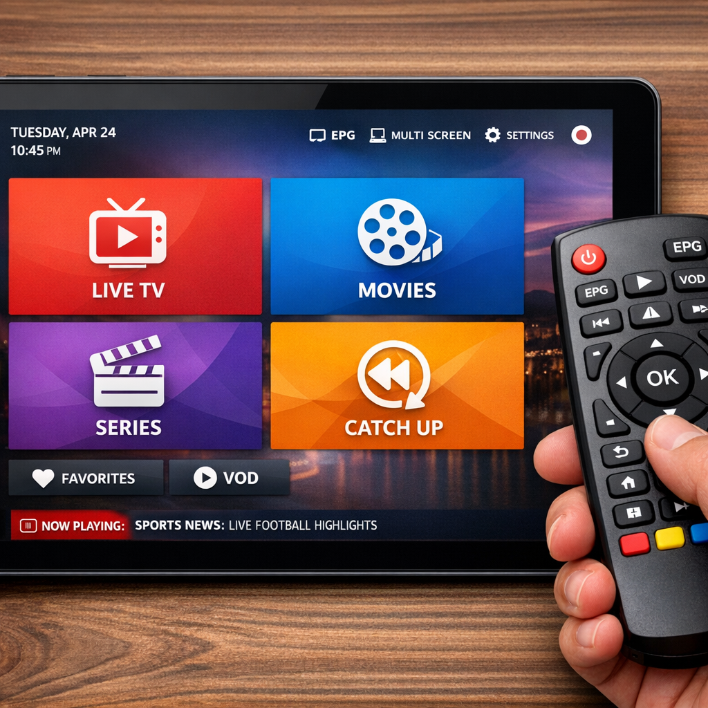 IPTV XCIPTV APK interface on Android device